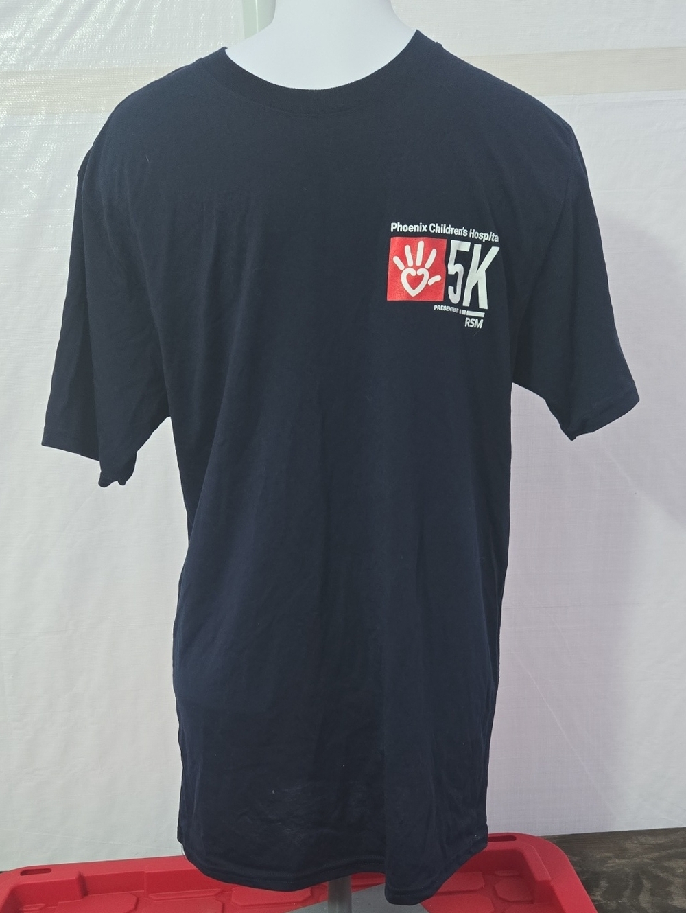 Gildan Black Phoenix Children's Hospital 5K Short Sleeve Tee with Red Logo